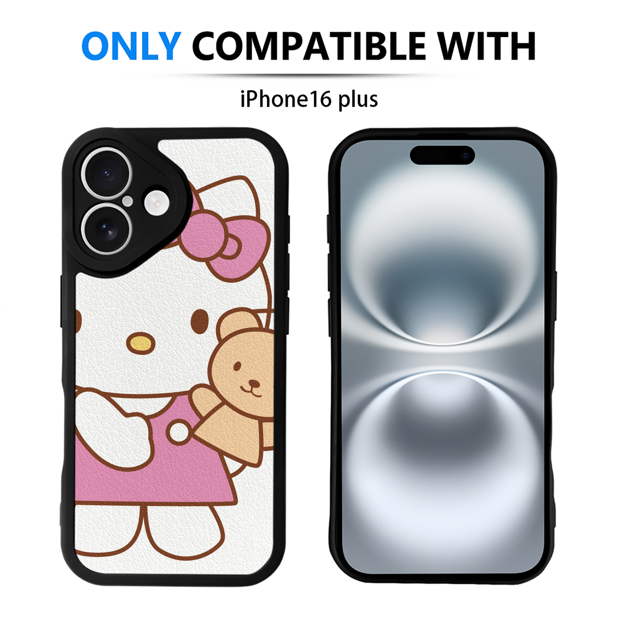 （画像用） Hello Kitty ハローキティ 【iPhone 16シリーズ対応】シリコンスマホケース（レザー調） 材質：シリコン